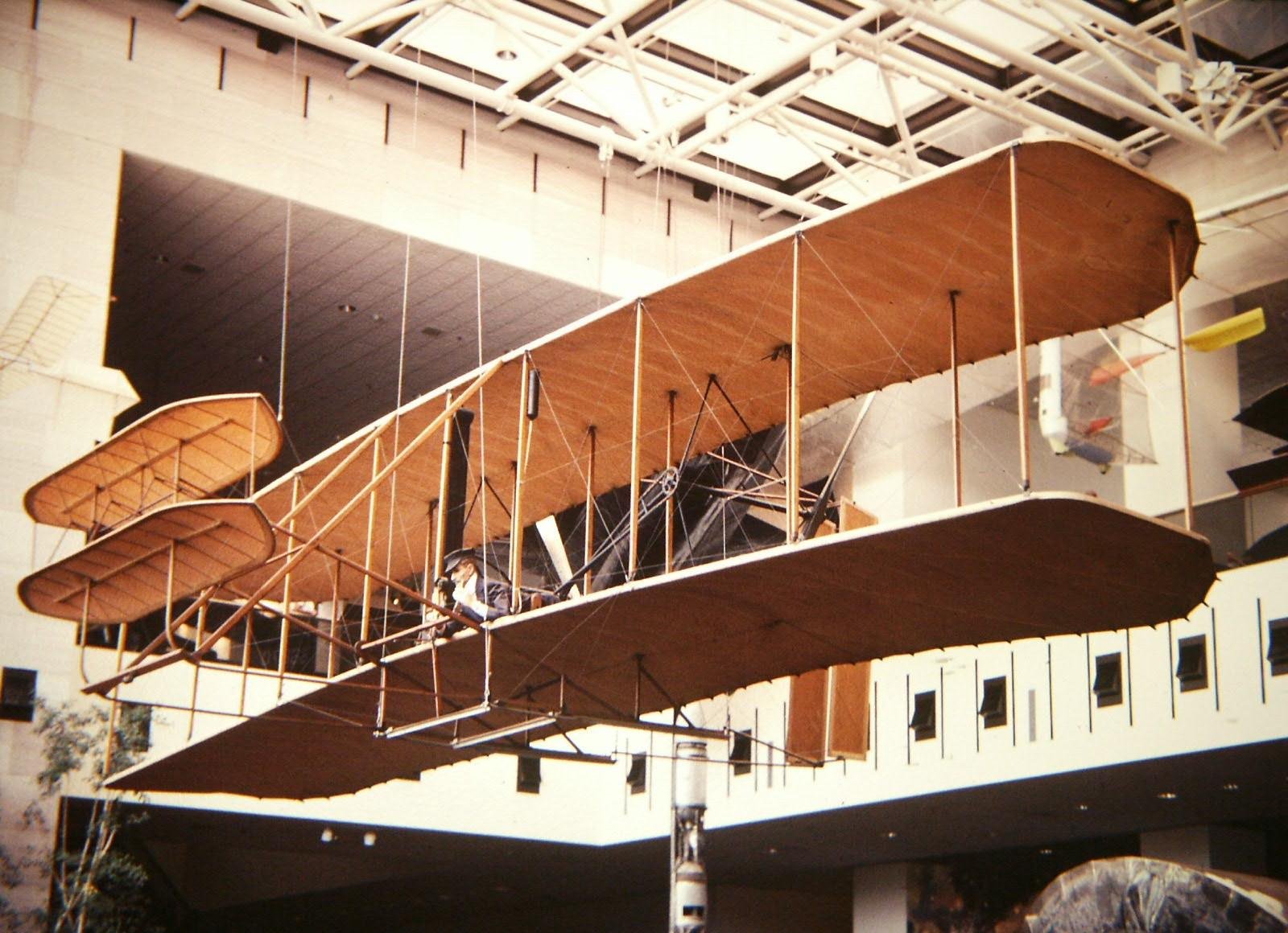 The original 1903 Wright Flyer on display at the Smithsonian National Air and Space Museum