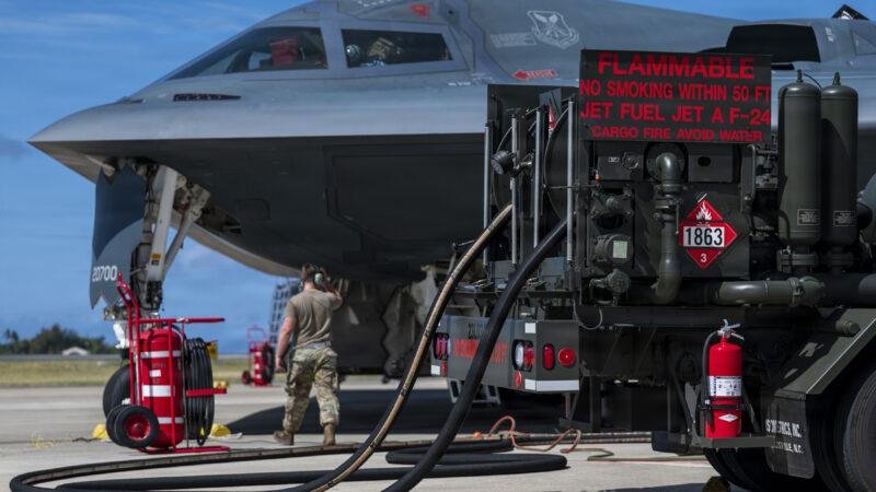 B-2 Spirit hot-pit refueling at Joint Base Pearl Harbor-Hickam