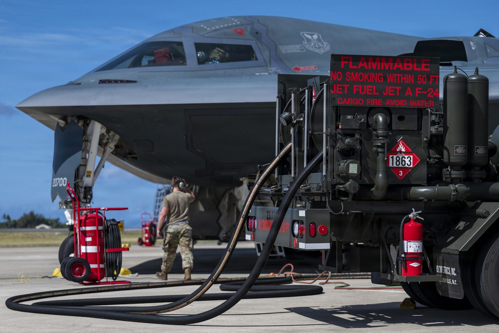 B-2 Spirit hot-pit refueling at Joint Base Pearl Harbor-Hickam