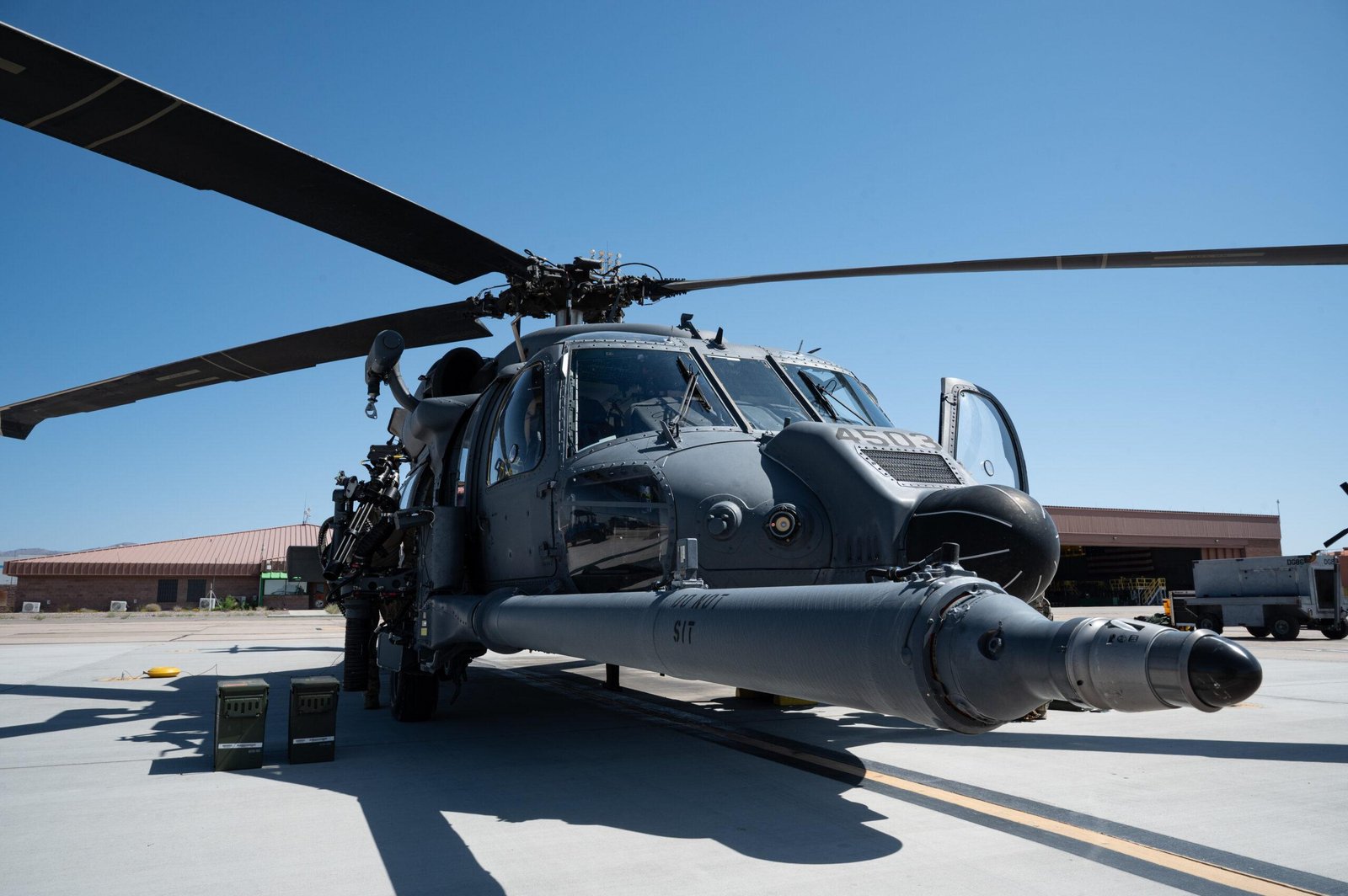 HH-60W Jolly Green II rescue helicopter parked on the ramp