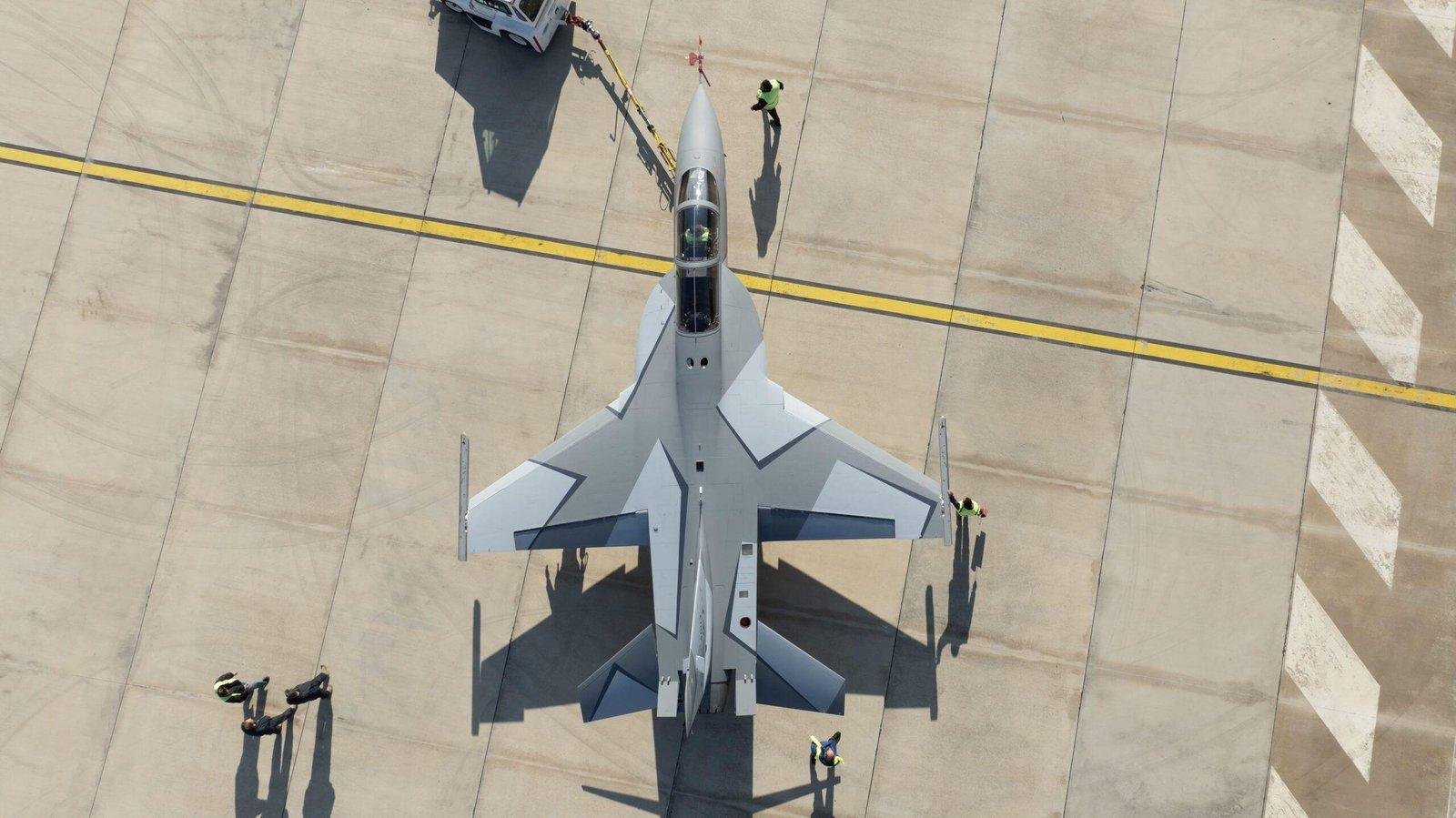 HÜRJET jet trainer under tow on the ramp ahead of a Hurjet first flight test sortie