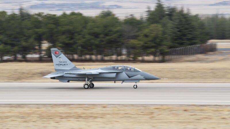 Hurjet first flight coverage: Turkish Aerospace HÜRJET jet trainer on the runway