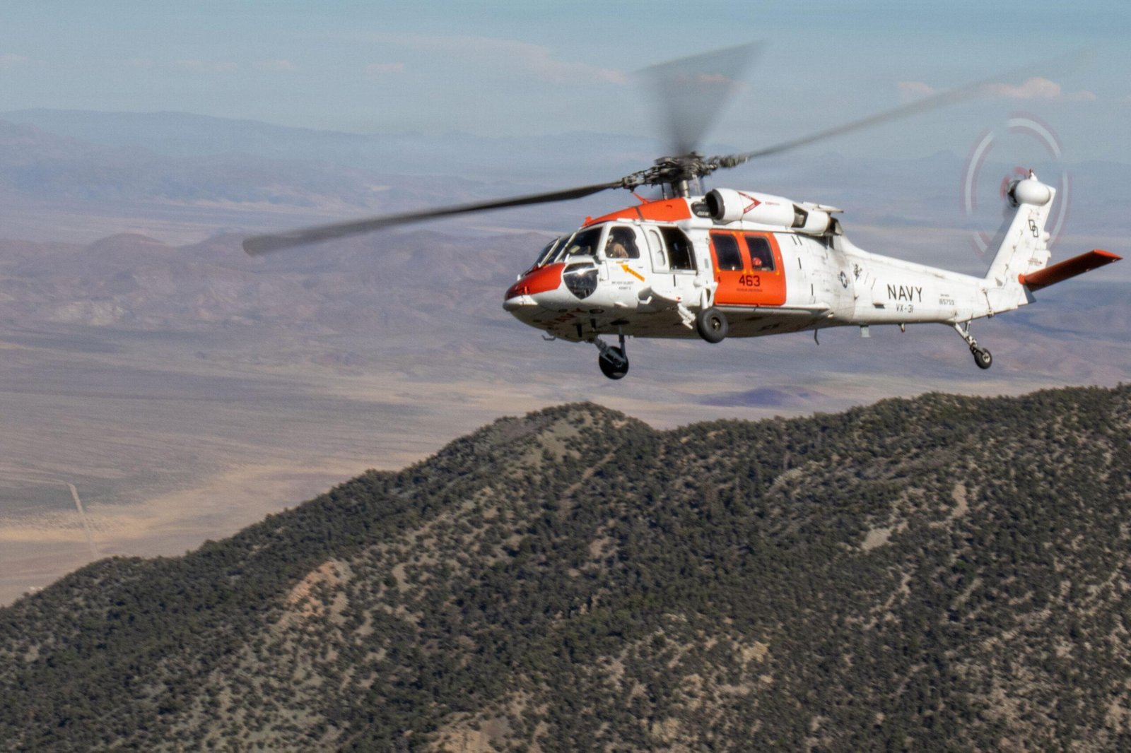 Navy MH-60S Seahawk in flight near China Lake