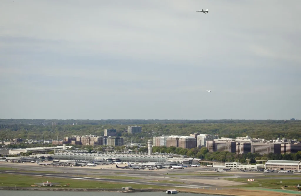 Aerial view of Ronald Reagan Washington National Airport, site of the Marine One Reagan National incident.
