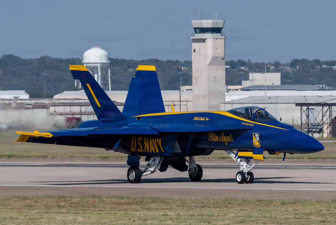 U.S. Navy Blue Angels F/A-18E Super Hornet in flight