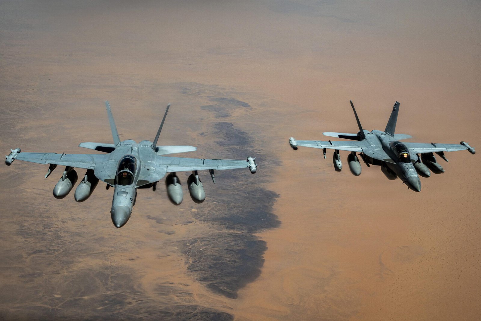 F/A-18 aircraft in flight representing Boeing's 1,000th F/A-18 modification milestone