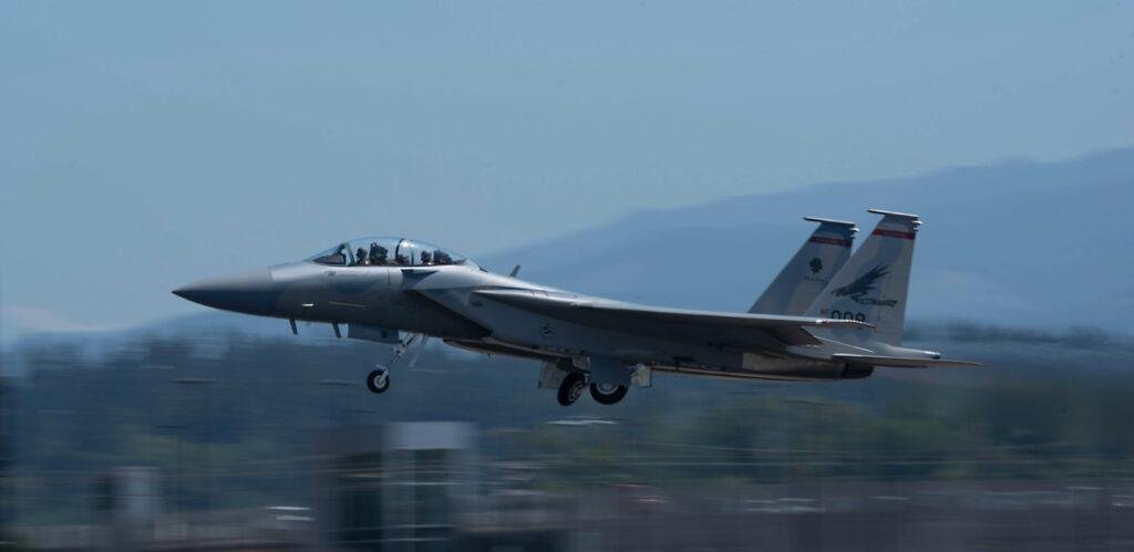 F-15EX Eagle II of the 142nd Wing, the first operational unit to field the aircraft covered by the F-15 Eagle Crest contract