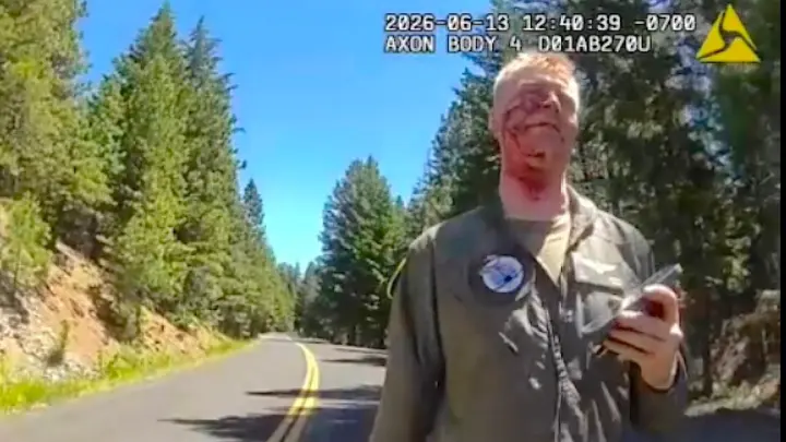 Marine Maj. Jackson Simon bodycam footage after F-18 crash
