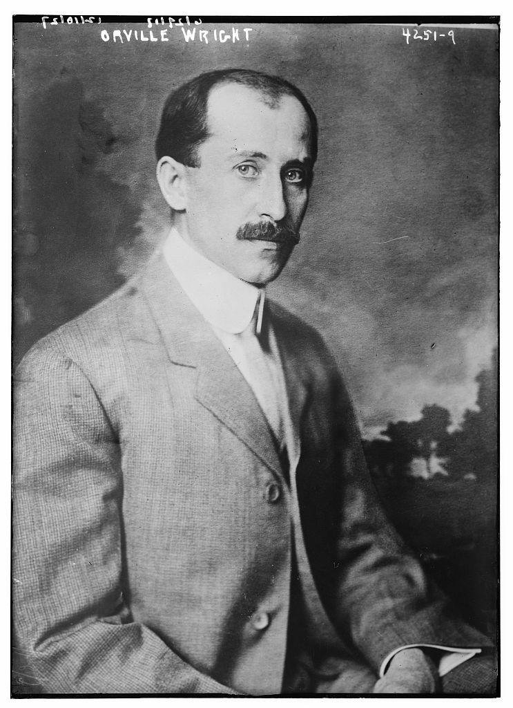 Portrait of Orville Wright, born August 19, 1871, the aviation pioneer whose birthday became National Aviation Day