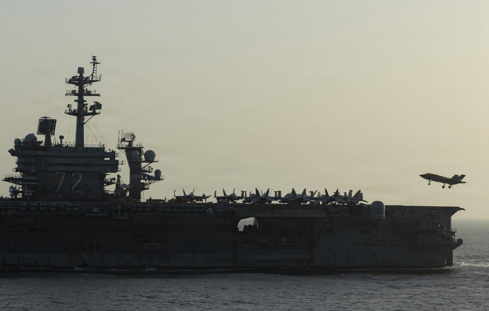 USS Abraham Lincoln Conducts Blockade Operations USS Abraham Lincoln (CVN 72) conducts U.S. blockade operations in the Arabian Sea with its embarked carrier air wing