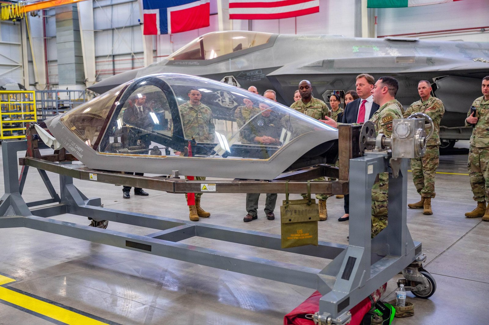 F-35A canopy illustrating F-35 parts diverted to Hong Kong
