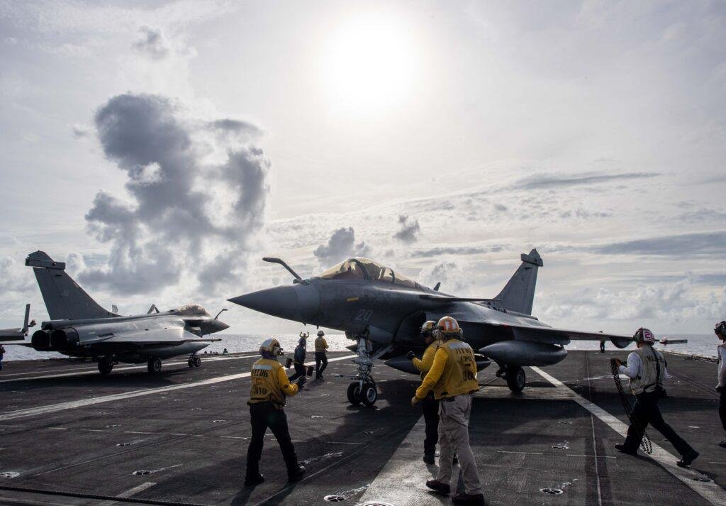 French Air and Space Force Dassault Rafale B taxiing at Spangdahlem Air Base during a NATO exercise