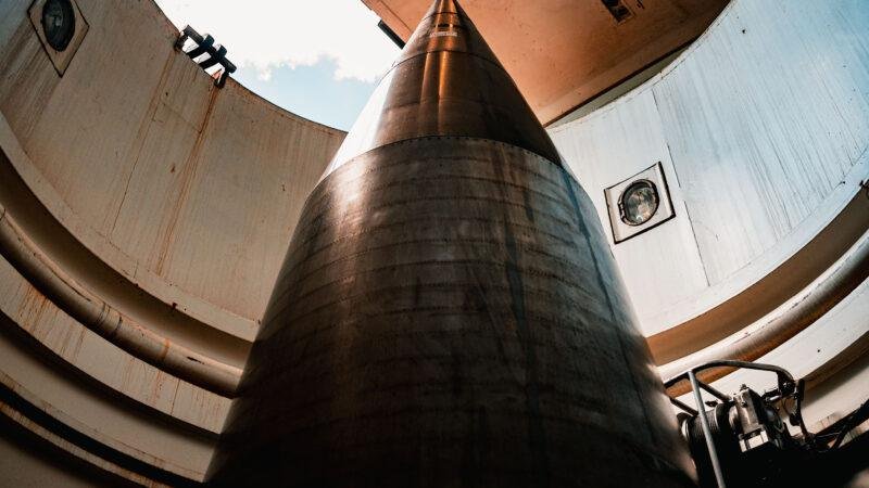 An unarmed Minuteman III launches during a test, the missile system central to the F.E. Warren PCB contamination story.