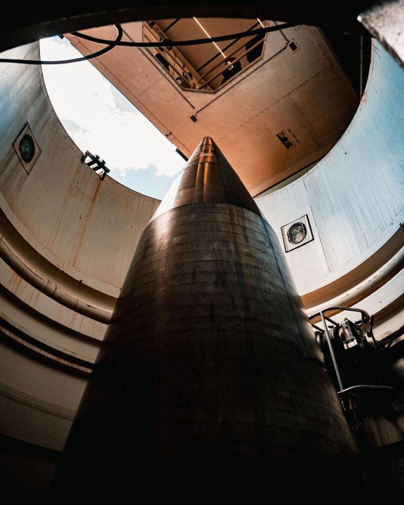 An unarmed Minuteman III launches during a test, the missile system central to the F.E. Warren PCB contamination story.