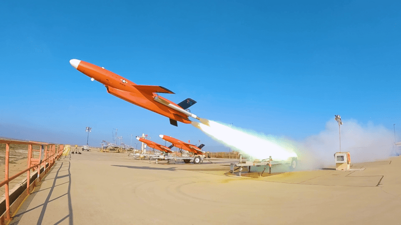 Navy surrogate CCA: BQM-177A subsonic aerial target launches autonomously at Point Mugu