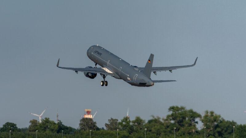 German Air Force Airbus A321neoLR taking off, used as a file photo for Spain A321 SIGINT aircraft coverage.