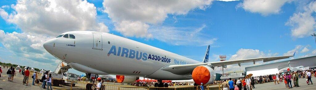 Airbus A330-200F cargo aircraft displayed at Singapore Airshow in February 2010.