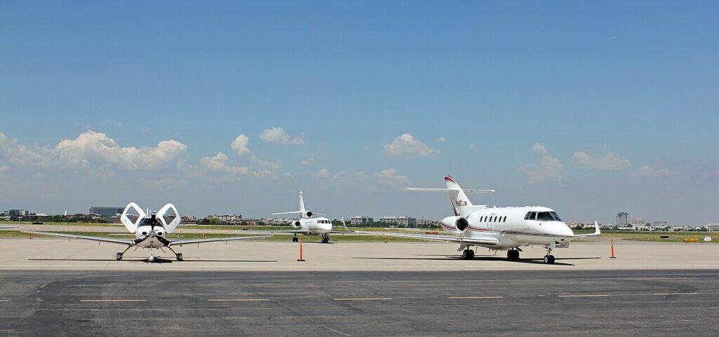Aircraft parked on the apron at Centennial Airport near Denver, in a 2014 file photo.