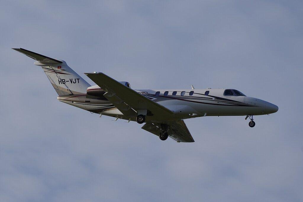 Cessna Citation CJ4 HB-VJT landing near Berlin, Germany, on September 28, 2026; earlier model, not Gen3 rollout.