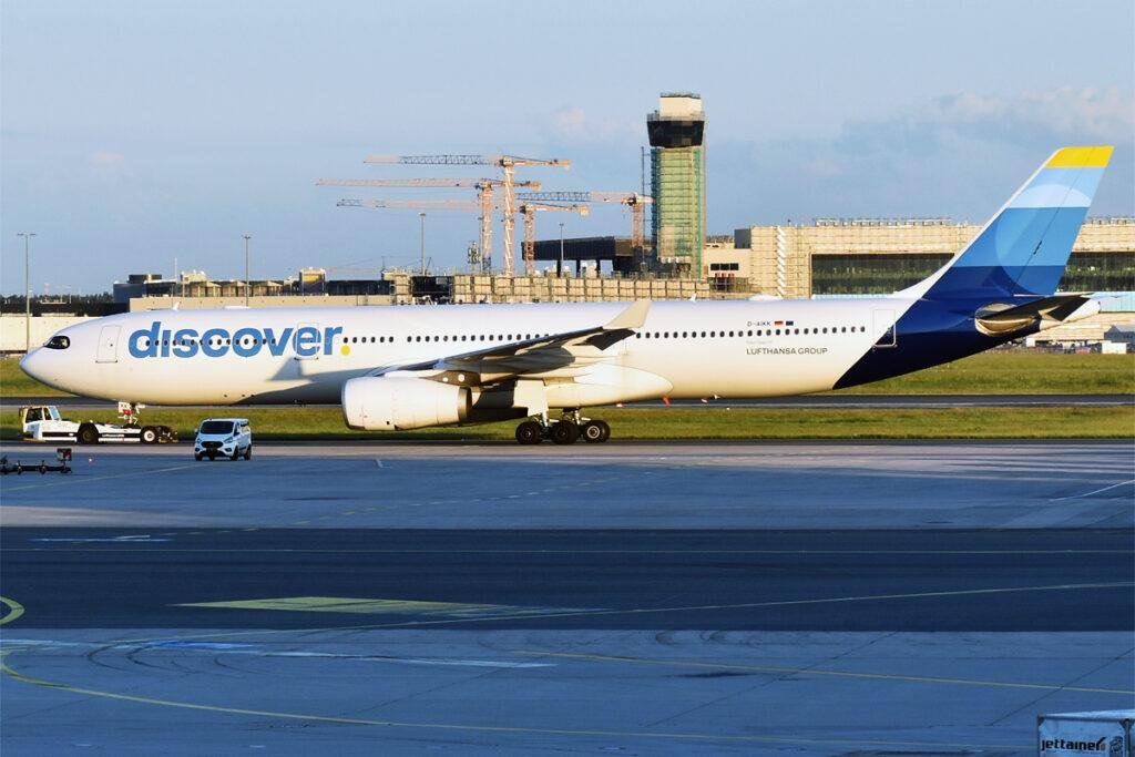 Discover Airlines Airbus A330-343 registration D-AIKK photographed in May 2024.