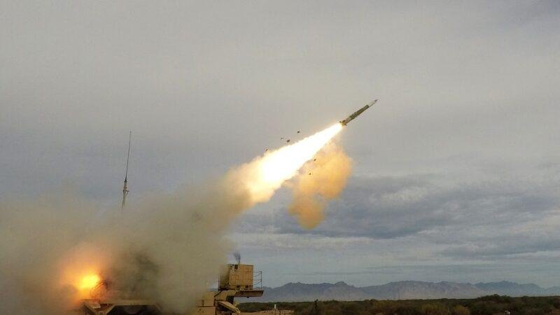 PAC-3 missile launching during a U.S. Army stockpile reliability test at White Sands Missile Range in 2018.