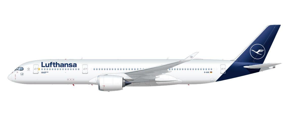 Lufthansa summer 2027 schedule illustrated by a Lufthansa Airbus A350-900 aircraft