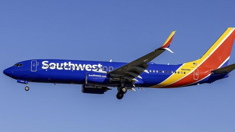 Southwest Airlines Boeing 737-800 N8608N landing at Baltimore-Washington International Airport in December 2024.