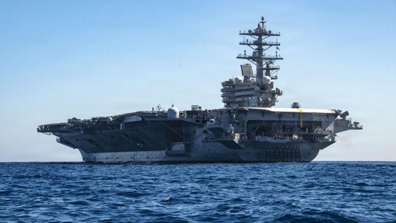 USS Ronald Reagan underway in the Pacific Ocean, the second Navy carrier ready to control the MQ-25A Stingray