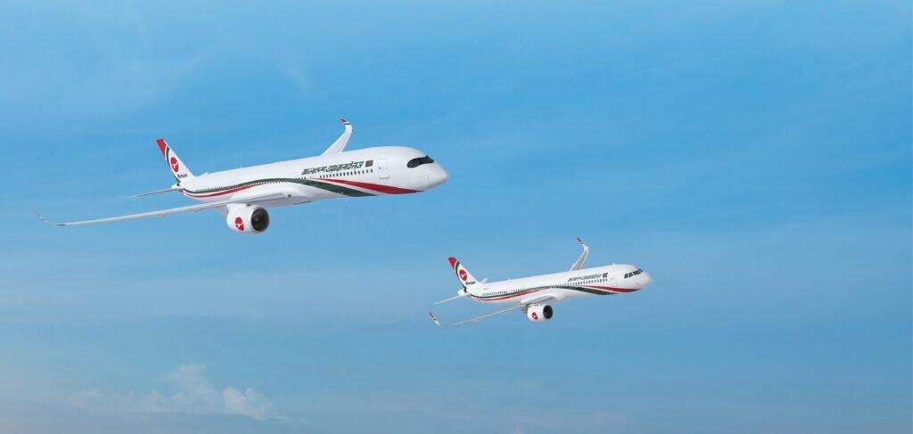 Biman Bangladesh Airlines Airbus A350-900 and A321neo shown in airline livery after the carrier’s 10-aircraft order.