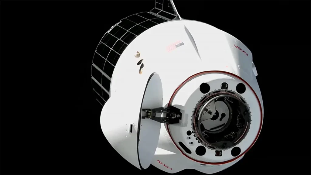CRS-35 Dragon docking approach showing the SpaceX cargo spacecraft near the International Space Station on October 15, 2026.