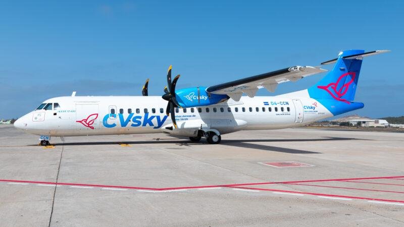 CVsky ATR delivery illustrated by a CVsky ATR 72-600 regional turboprop aircraft, registration D4-CCN, at Gran Canaria Airport.