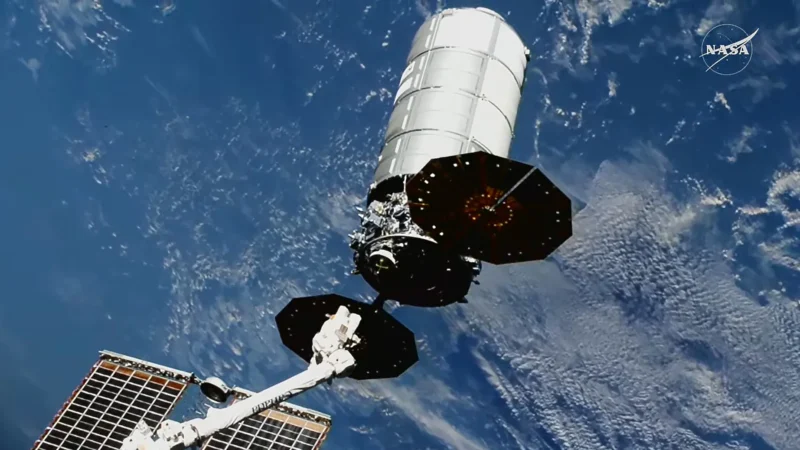 Cygnus XL Departure from the International Space Station following release by the Canadarm2 robotic arm on October 9, 2026.