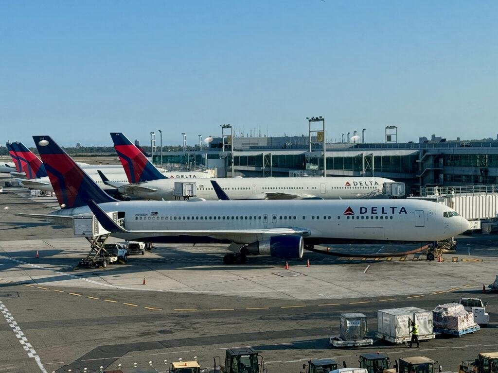 Delta profit outlook illustrated by a Delta Air Lines Boeing 767-300ER aircraft, registration N198DN, photographed in September 2024.