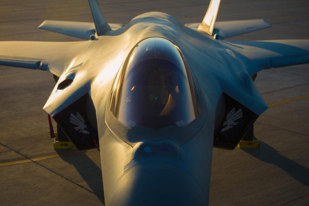 Royal Australian Air Force F-35A cockpit canopy, archival photograph accompanying F-35 parts investigation