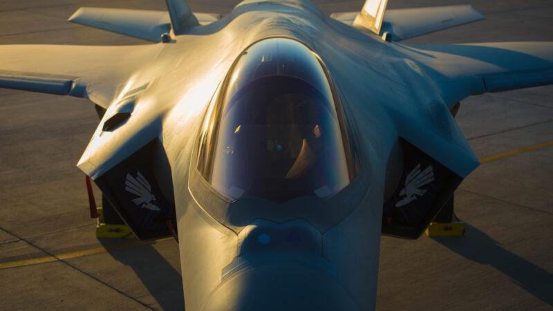 Royal Australian Air Force F-35A cockpit canopy, archival photograph accompanying F-35 parts investigation