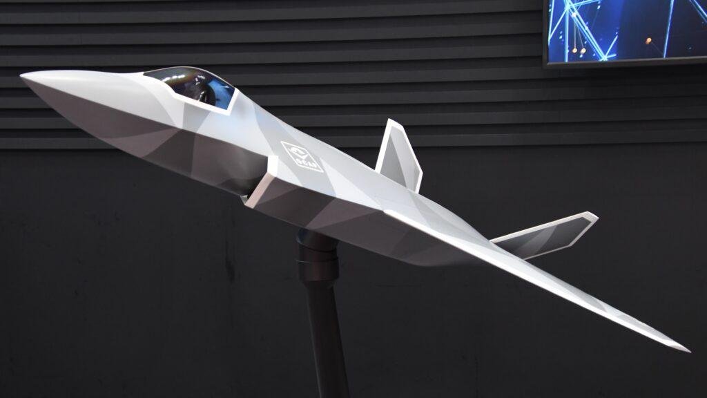 Germany GCAP talks illustrated by the next-generation fighter concept model developed under the UK, Italy and Japan's Global Combat Air Programme.
