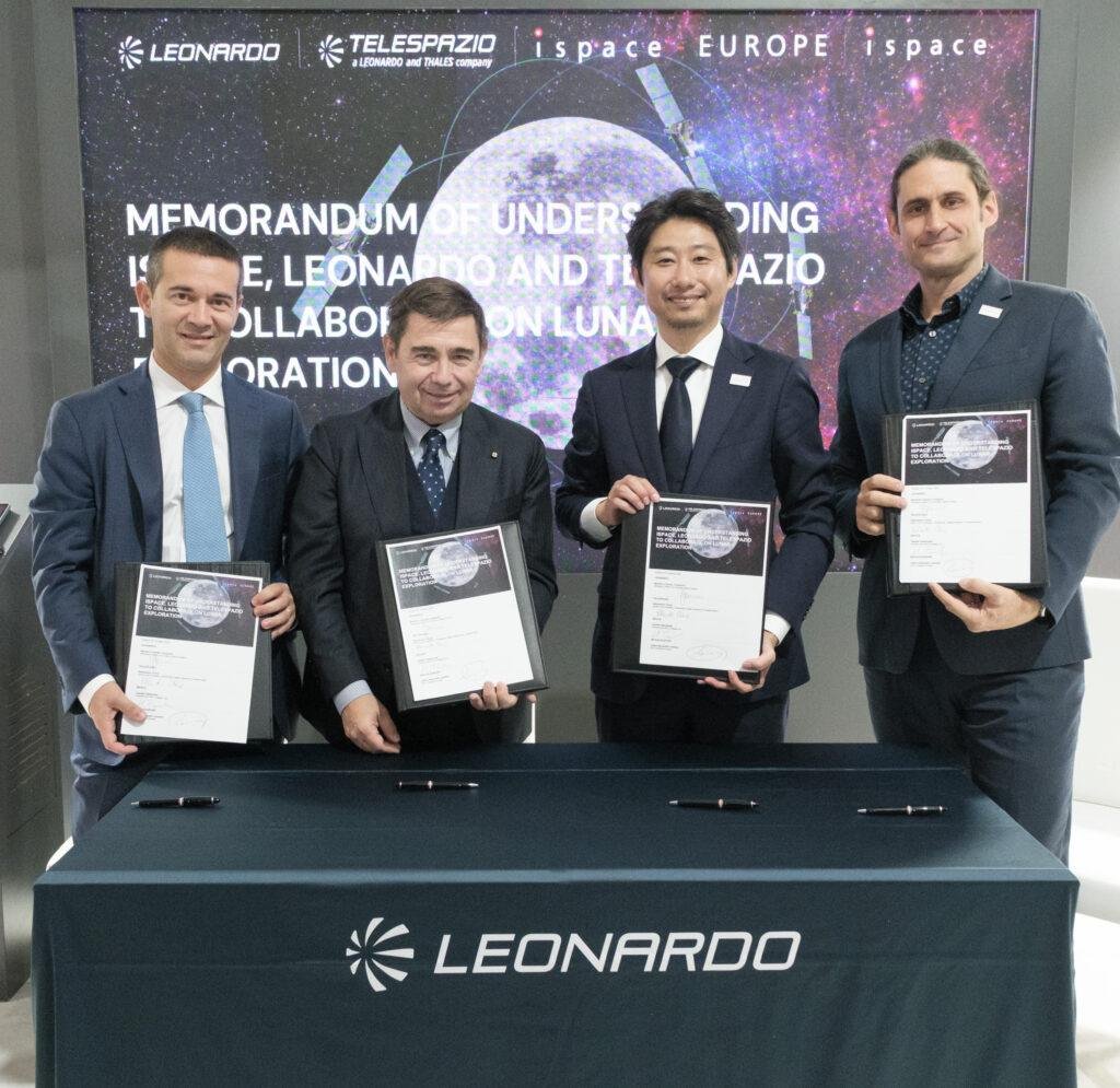 ispace Moonlight partnership signing with Leonardo and Telespazio representatives at IAC 2026 in Antalya, Türkiye.