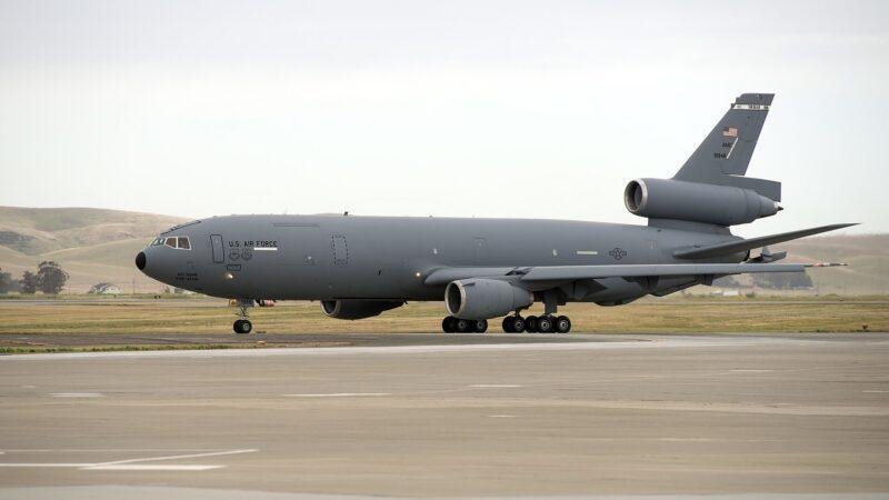 U.S. Air Force KC-10 Extender on the ground in 2015, archival aircraft photo for KC-10 tanker return proposal
