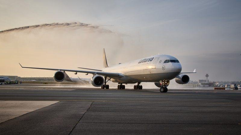 Lufthansa A340 retirement: Airbus A340-600 D-AIHW at the airline's Frankfurt farewell event.