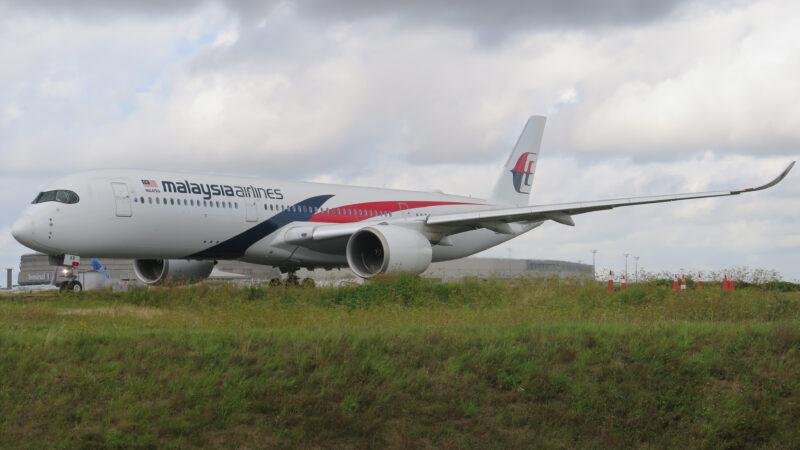 Malaysia Saudi Flights resumption illustrated by a Malaysia Airlines Airbus A350-900 at Paris Charles de Gaulle Airport.