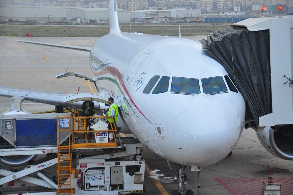 Middle East Airlines Airbus A320 parked at Beirut Rafic Hariri International Airport in 2013