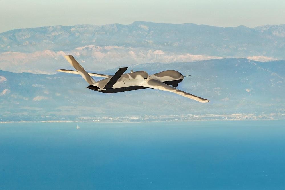 U.S. Navy MQ-20 Avenger surrogate aircraft at Gray Flag 2026 collaborative autonomy demonstrations.