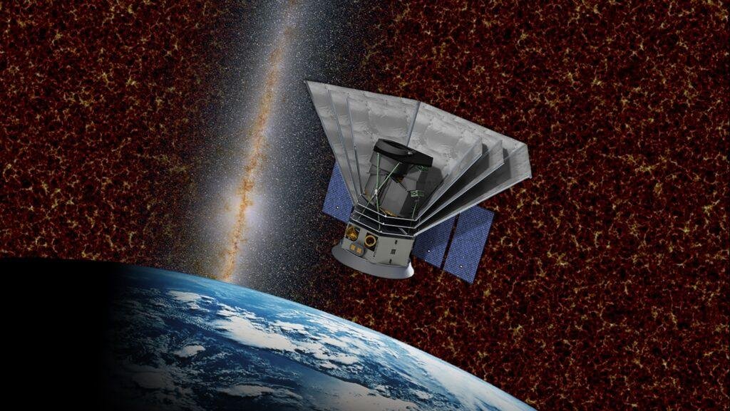 NASA Jet Propulsion Laboratory concept illustration depicting the SPHEREx space observatory.