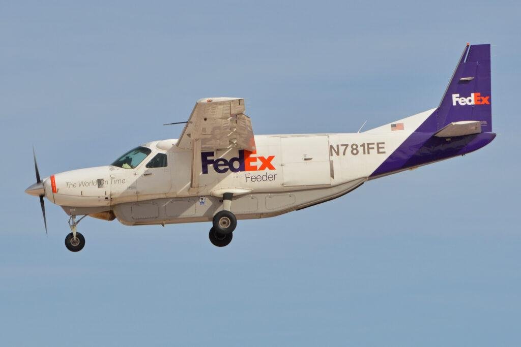 New Mexico Aviation demonstration illustrated by a Cessna 208B Caravan turboprop aircraft in flight.