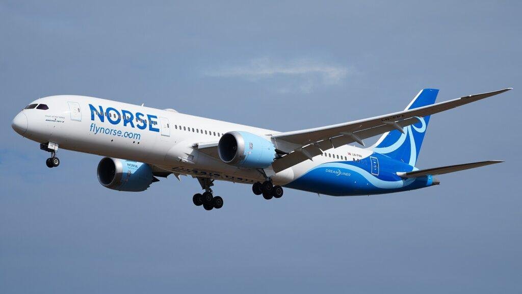 Norse Atlantic PIA deal context showing a Norse Atlantic Boeing 787-9 Dreamliner on approach at Berlin in an archival photograph