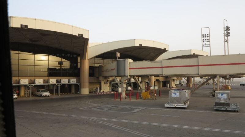 Riyadh airport attacks report illustrated by a 2013 file photo of King Khalid Airport terminal and jet bridges