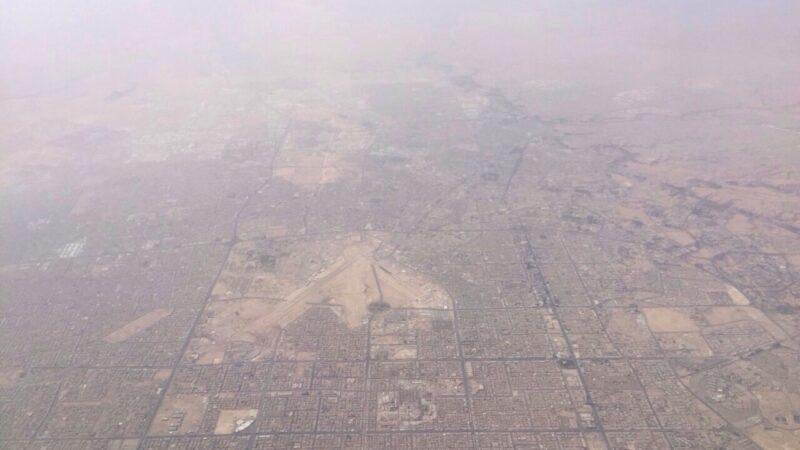 Riyadh airport attacks story illustrated by an aerial view toward King Khalid International Airport in June 2015.