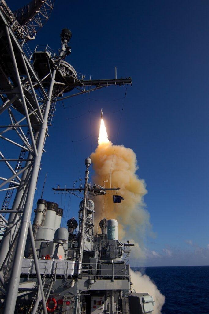 SM-3 Block IB interceptor missile launches from the USS Lake Erie during a 2013 U.S. Navy test at sea.