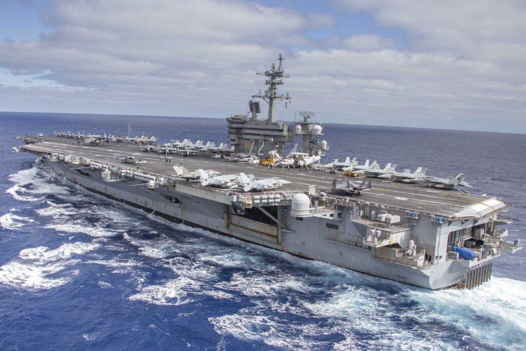 USS Abraham Lincoln deployment photo showing the U.S. Navy aircraft carrier transiting the Philippine Sea in September 2026